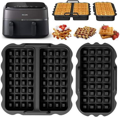 Accessori per friggitrice ad aria calda Philips serie 3000 6L/3L, Tefal Dual Easy Fry XXL 11L (6,5L/4,5L), 2 stampi in silicone per airfryer accessori, friggitrice ad aria calda Philips, stampo in