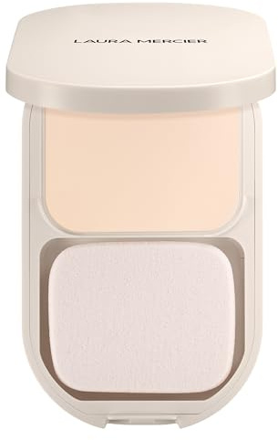Laura Mercier Real Flawless Feather Matte Powder Foundation - Leichte bis mittlere Deckkraft, 16 Std. farbechter Halt, Feuchtigkeit & Glanzkontrolle, schwereloser Kompaktpuder, mit Hyaluronsäure