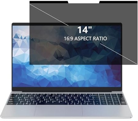 Koelaa Laptop Magnetic Privacy Screen 14 Inch for 16:9 Widescreen Display, Removable Laptop Privacy Filter, Anti Blue Light Glare Laptop Privacy Filter-14 (16:9)