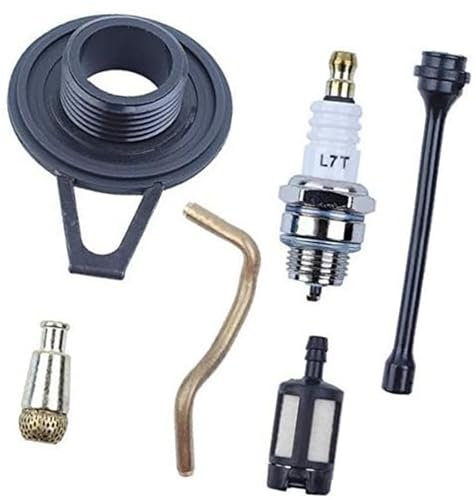 Pexorin Kit de bujías for Filtro de Combustible, Engranaje helicoidal y línea de Bomba de Aceite for Motosierra Husqvarna 362, 365, 371 y 372 Bujía para cortacésped