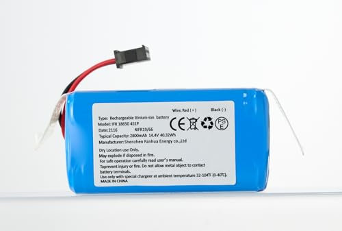 PUGASR Batterie de rechange 2800 mAh compatible avec aspirateur robot Proscenic 850T 850P Ultenic D5 D5S Pro Neatsvor X500 X520 X600 [850T 14,4 V 40,32 Wh]