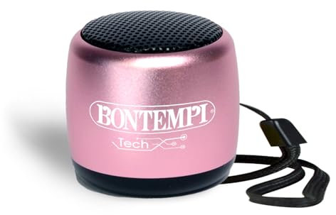 Bontempi | Mini Cassa Acustica Wireless Colore Rosa, Connessione Semplice e Veloce Senza Fili, Ideale per Feste e Bambini, 300x200x195mm