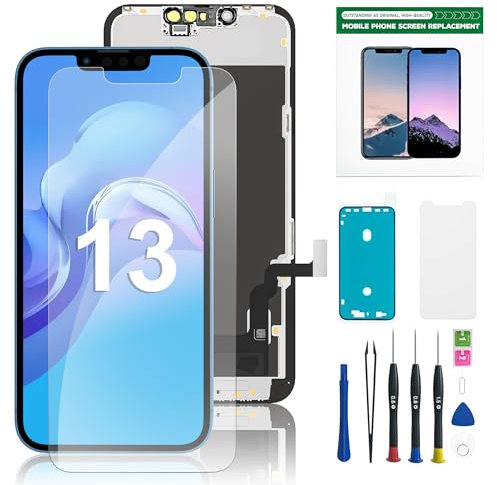 EXW Écran LCD iPhone 13 6.1 Écran iPhone 13 Tactile De Réparation Complet,Protecteur D'écran,Adhésif Étanche