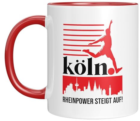 Köln Tasse - 2025 Aufstieg - Fussballbecher - Fanartikel - Kaffeetasse - fussballfans - Rot