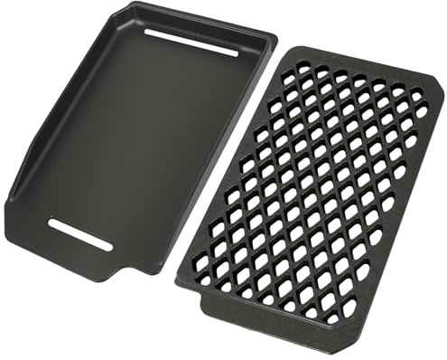 WELL GRILL Grille de cuisson en fonte et plaque de plancha pour barbecue électrique Severin SEVO - Accessoire pour barbecue Severin Sevo GT/GS/PG 8106 8107 8138 8139 8119