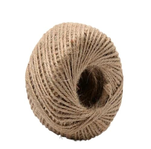 QAUUCP Hanfseil 1 Rolle 30 m, natürliches braunes Jute-Hanfseil, Schnur, Schaft, Basteln, DIY, farbige, Kleidungsanhänger-Seil