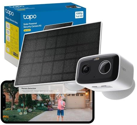 Tapo C400 KIT Solar Battery Outdoor Security Camera Wireless CCTV Camera | Solar Powered, 180-Day Battery Life, Color Night Vision, AI Person Detection, Two-Way Audio, IP65, No Monthly Fee, Alexa