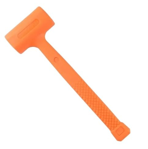 Heavy-Duty Hammer， 0.5-4LB Dead Blow Mallet Orange Soft Silent Rubber Hammer Install Multifunctional Wood Flooring No Elasticity(3 LB)