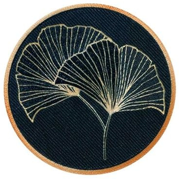 Mono-Quick 10008 Ginkgo Blätter Applikation, Bügelbild, Patch, Aufnäher, ca. 6 cm Ø