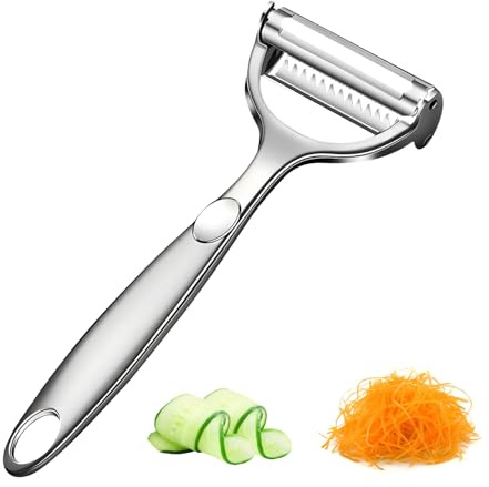 MOXYOY Potato Peeler, Y-Shaped Rotating Stainless Steel Peeler, 3-in-1 Multi-Functional for Peeling, Shredding and Slicing Fruit and Vegetables