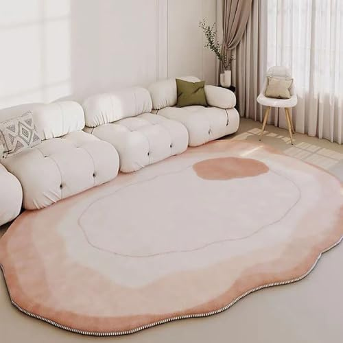 Teppich aus Schaffell, rutschfest, Kurzflor, waschbar, für Wohnzimmer und Schlafzimmer, weich, 80 x 160 cm, Rosa