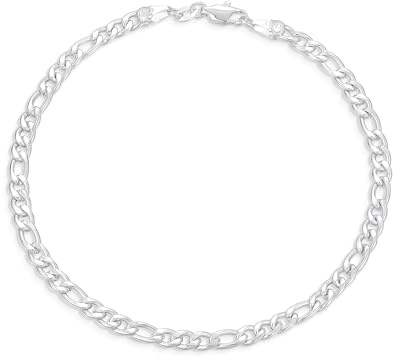 SLOONG Silber Figaro Armband Herren - 5MM Figaro Kette Silber 925 Armband Herren Geschenke für Männer Papa Freund Ehemann 22.8cm