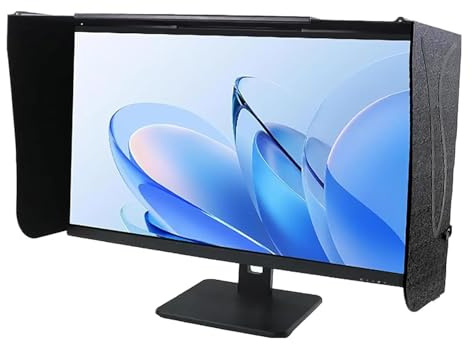 AUTOFigure Foldable Anti-Glare Monitor Hood, Desktop Computer Monitor Hood, 41-71 CM Adjustable, for 17-27 Screens, Relieve Visual Fatigue, for Office, Game Halls