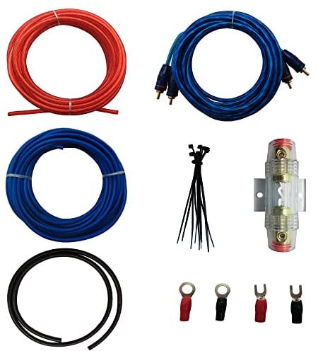 10 Gauge Amp Kit Amplifier Install Wiring Complete 10 Ga Installation Cables 600W ...