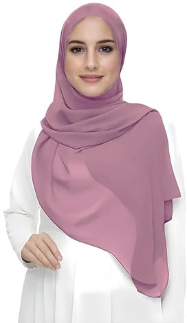 Lina & Lily Damen Muslim Premium Chiffon Hijab Kopftuch Schal aus Leicht Stoff (Altrosa)