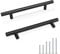 Probrico Black Stainless Steel Kitchen Cabinet T Bar Handle Diameter 12mm Drawer Pull Knob PD3383HBK (Hole Spacing:128mm, 10 PCS)