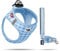 Vest Harness Air-Mesh Skyblue-Caro M & Leash L