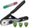 ST2163 Deutsch Crimp-Set, ACT-HDT Vollkontakte, Crimpzange mit 3 Positionierern und G454 Messgerät für deutsche Größe 12, 16, 20, gedrehte Stift- und Buchsenklemmen, funktioniert mit deutschen