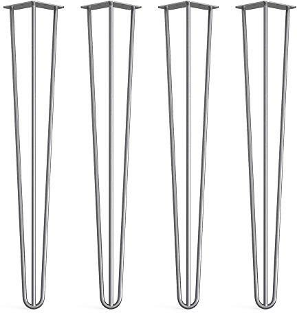 Lot de 4 pieds en ¨¦pingle ¨¤ cheveux avec pieds de protection et vis - 10 tailles en 2 et 3 cannes. Design classique r¨¦tro industriel style rustique