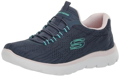 Skechers Femme SUMMITS Sneaker, Noir Rose, 39 1/3 EU