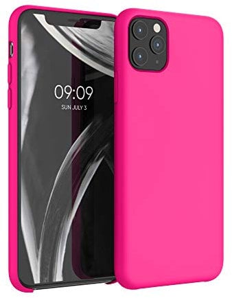 kwmobile Case Compatible with Apple iPhone 11 Pro Max Case - TPU Silicone Phone Cover with Soft Finish - Neon Pink