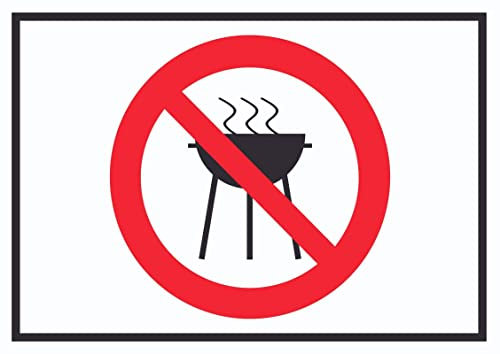 HB-Druck Grillen verboten Symbol Schild A5 Rückseite selbstklebend