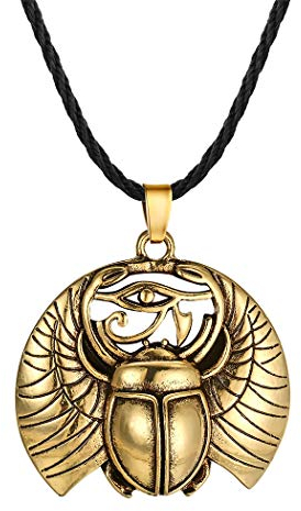 southbankstore Collier Oeil d'Horus Pendentif Scarabée Argent Sterling Oeil de la Providence Ankh Oeil d'Horus Amulette de Protection de l'Egypte Ancienne Collier All-Seeing-Eye pour Femme