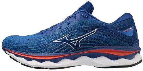 Mizuno Men's Wave Sky 6 Trail Running Shoes, Turkishsea Wht Chtomato, 9 UK