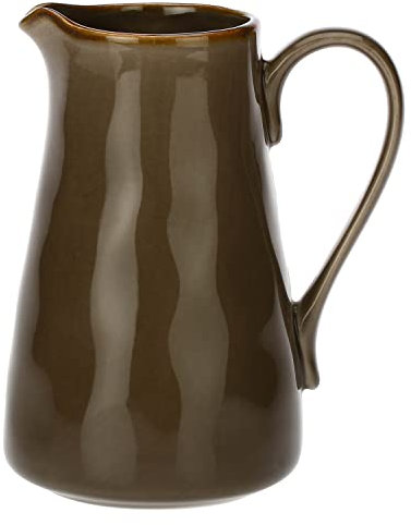 Rose & Tulpen, Kleiner Krug in Taupe aus Keramik mit goldenem Rand, Konzertlinie, 0,6 l