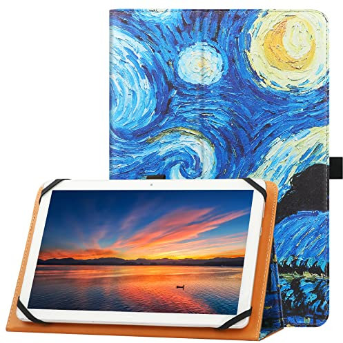 HGWALP Étui Universel pour Tablette 9-11 Pouces, Étui Folio Universel Housse de Protection pour Tablette Tactile 9,9.7,10.1,10.2,10.5,10.9,11, avec bandoulière et Fonction Debout,-Starry Sky