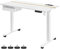 VASAGLE Höhenverstellbarer Schreibtisch elektrisch, 120 x 60 cm Tischoberfläche, Memory-Funktion mit 4 Höhen, mit Steckdosen und Stoffschublade, wolkenweiß-goldeichenfarben LSD112W01