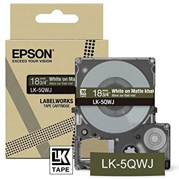 Epson Etikettenkassette, mattes Beschriftungsband LK-6YBJ schwarz auf gelb, langlebiges Band für Epson LabelWorks Etikettendrucker, wasser- & verschleißfest, 8 m x 24 mm