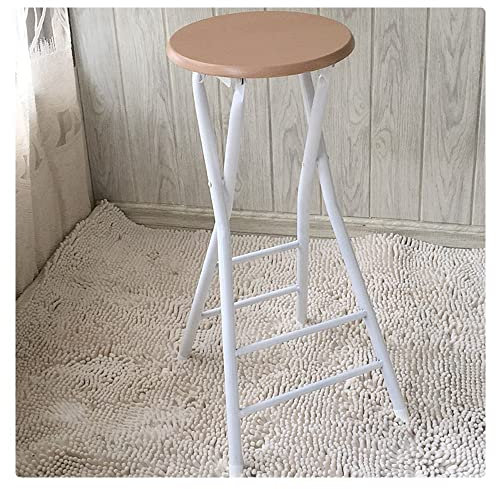 GSKD 60cm 70cm Klappbarer Barhocker Mit Fußstütze Küche Barstühle Tragbare Tresenhocker Bar Hocker Schwarz Weiß Holz Farbe Metallrahmen (Color : Wood Color, Size : 70cm)
