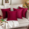 MIULEE Samt Kissenbezug 50x50 cm Kissenhülle Weinrot 4er Set Sofakissen Samtkissen Dekorative Dekokissen Couchkissen Zierkissen Bezug Sofakissenbezug für Wohnzimmer Schlafzimmer Büro