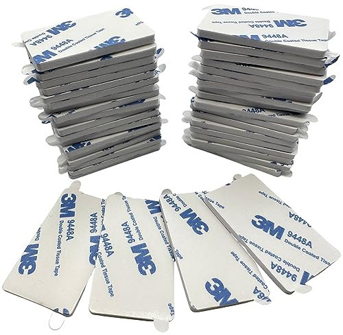 9448A Double Sided Foam Adhesive Pads 50x30mm, White, 45 Pack, 3mm Thick - Sticky Mounting Squares for Wall, Plastic, Metal & Glass - Heavy Duty Fixers for Home, Office, DIY + IPA & Promoter Wipes