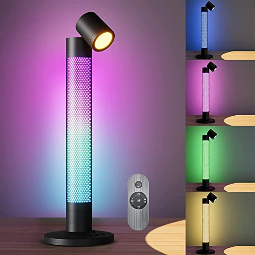 ALED LIGHT LED Ambiente Tischlampe mit IR-Fernbedienung, dimmbare Top-Leselampe, Musiksynchronisation & dynamischer Szenenmodus, RGBW-Beleuchtung für Schlafzimmer, Spielzimmer, Wohnzimmer, Party