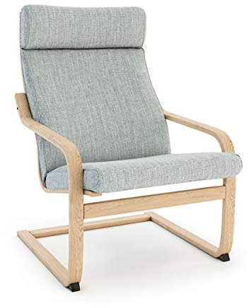 Vinylla Ersatzbezug für Ikea Poang Stuhl (Kissen-Design 3, Polyester, Hellgrau)