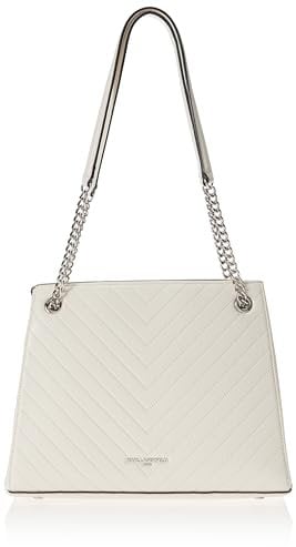 KARL LAGERFELD Damen Charlotte Tote Umhängetasche, Winterweiß/Silber