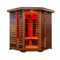 PureHaven Infrarotkabine 150x150x80x95x80 cm aus kanadischem Tannenholz Bluetooth-Soundsystem Lichttherapie in 4 Farben digitale Steuerung