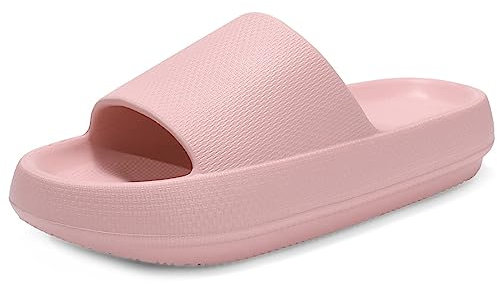 Donpapa Badeschuhe Damen Original Badeschlappen rutschfest Hausschuhe Badelatschen Pantoletten Herren Sommer Cozy Schlappen YZ Rosa 37-38