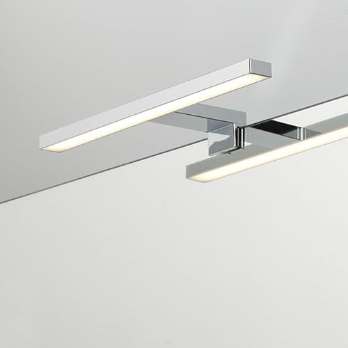 Loevschall Lampada da specchio | Lampada da bagno da specchio 30 cm | Lampada da specchio per il bagno in cromo | Lampada a LED da specchio da bagno | Lampada da specchio con interruttore (902053)