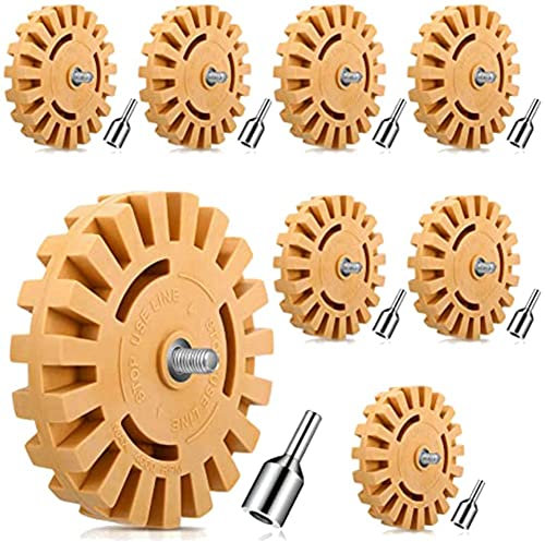 Loufy 8 Stück Radaufkleber und Aufkleber Entferner 4 Entferner Werkzeug mit Bit-Adapter