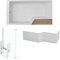 Jacob Delafon Baignoire Bain Douche Neo 150 x 80 Gauche + Pare Bain + Tablier + étagère