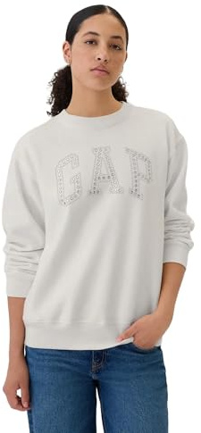 GAP Damen Heritage Sweatshirt, Weiße Strasssteine, L