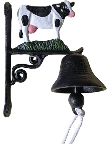 Campana de Hierro Fundido para Pared o Puerta Modelo Vaca de Colores