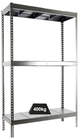 PROREGAL Schwerlastregal MID Metal YETI Three | HxBxT 150x150x75cm | Fachlast 400kg | Verzinkt | Regal Standregal Werkstattregal Lagerregal Kellerregal
