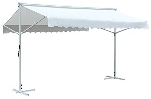 Tidyard Freistehende Markise Standmarkise Gartenmarkise Sonnenschutz Terrassenüberdachung Garten Terrasse Balkon Markise Standmarkise 4x3m Gartenmarkise Sonnenschutz Terrasse Cremefarben