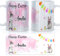Personalised Mug and Belgian Milk Chocolate/Hot Chocolate Stirrer Marshmallow Gift Set, Customised with Name/Initials, (11oz) White, Blue, Black, Pink Mug with Pink Happy Easter Bunny Rabbit Design