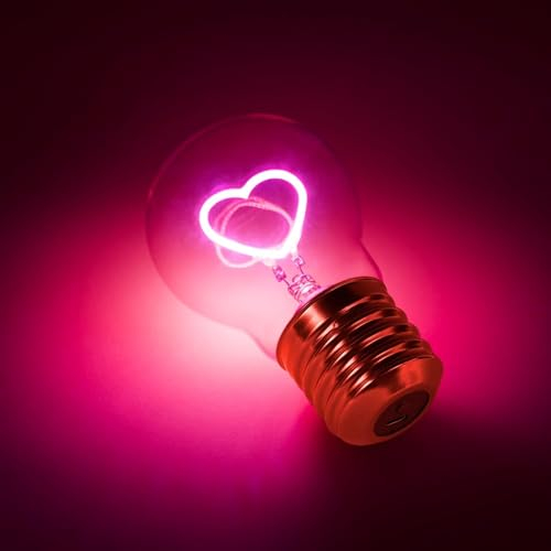BHMAOYN Ampoule sans fil | Ampoule à piles USB | Lampe Edison à LED pour chambre | Ampoule à piles | Ampoule à piles | Ampoule Edison Ampoule en forme de cœur