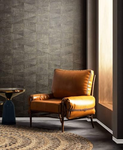 Vliestapete Kacheln Dreieck Grafisch Holzoptik Grau Braun Beige 33360